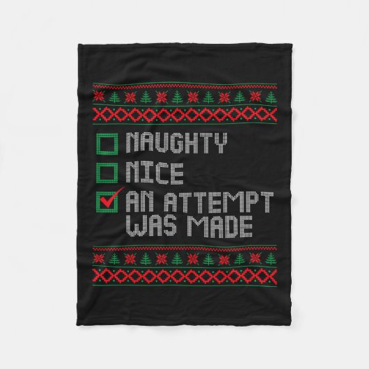 Couverture Polaire Naughty Ou Nice Drôle Une Tentative A Été Faite Ch (Devant)