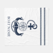 Couverture Polaire Nautical Blue Ancre Nom du bateau (Devant (Horizontal))