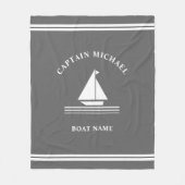 Couverture Polaire Nautical Grey Blanc Nom du bateau Illustration de (Devant)
