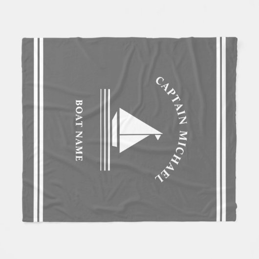 Couverture Polaire Nautical Grey Blanc Nom du bateau Illustration de  (Devant (Horizontal))