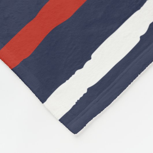 Couverture Polaire Nautical Navy Blue Red White Ancre Nom du bateau (Coin)