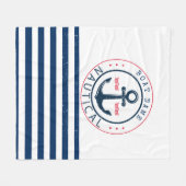 Couverture Polaire Nautique, Nom du bateau, Ancre Bleu de la Marine (Devant (Horizontal))