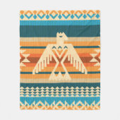 Couverture Polaire Navajo style abstract seamless pattern with eagle  (Devant)
