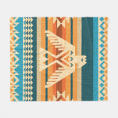 Couverture Polaire Navajo style abstract seamless pattern with eagle  (Devant (Horizontal))