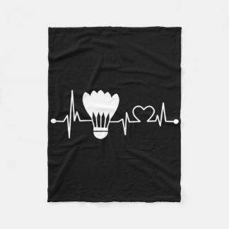 Couverture Polaire Navette Heartbeat Funny Badminton Player Cadeau