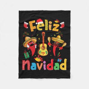 Couverture Polaire Navidad Mexican Fiesta Hot Pepper Guitare Partie N