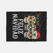 Couverture Polaire Navidad Sugar Skuls Reindeer Père Noël Mexicain Ch (Devant (Horizontal))