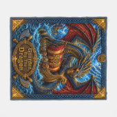 Couverture Polaire Navire long Viking gardé par le dragon (Devant (Horizontal))