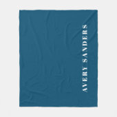 Couverture Polaire Navy Blue Boys Simple Nom Personnalisé (Devant)