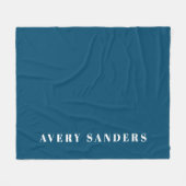 Couverture Polaire Navy Blue Boys Simple Nom Personnalisé (Devant (Horizontal))