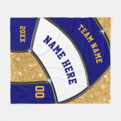Couverture Polaire Navy Blue, Gold Senior Night Don pour le volley-ba (Devant (Horizontal))