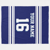Couverture Polaire Navy Blue White Sports Jersey (Devant (Horizontal))