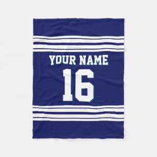 Couverture Polaire Navy Blue White Sports Jersey