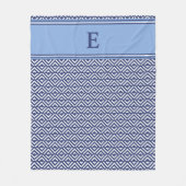 Couverture Polaire Navy Geometric Chevron Monogram Design (Devant)