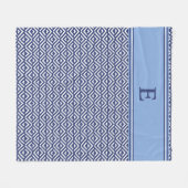 Couverture Polaire Navy Geometric Chevron Monogram Design (Devant (Horizontal))
