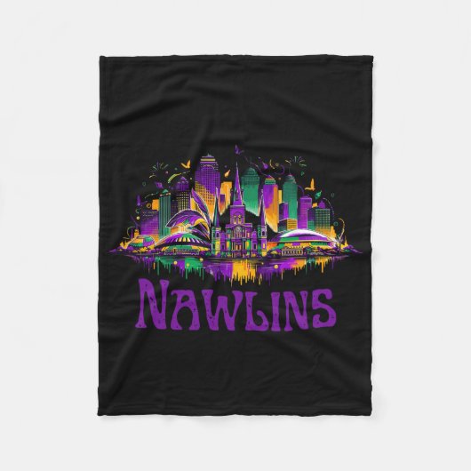 Couverture Polaire Nawlins New Orleans Cityscape Mardi-gras Souvenir (Devant)