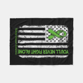 Couverture Polaire Ne combattez jamais seul drapeau Green Kidney Dise (Devant (Horizontal))