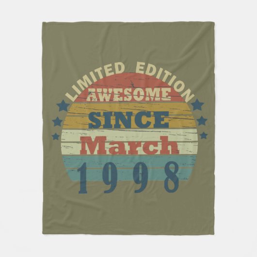 Couverture Polaire Né en 1998 cadeau d'anniversaire (Devant)