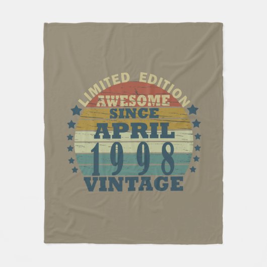 Couverture Polaire Né en avril 1998 anniversaire vintage (Devant)