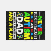 Couverture Polaire Ne jamais sous-estimer un père autiste - Autisme (Devant (Horizontal))