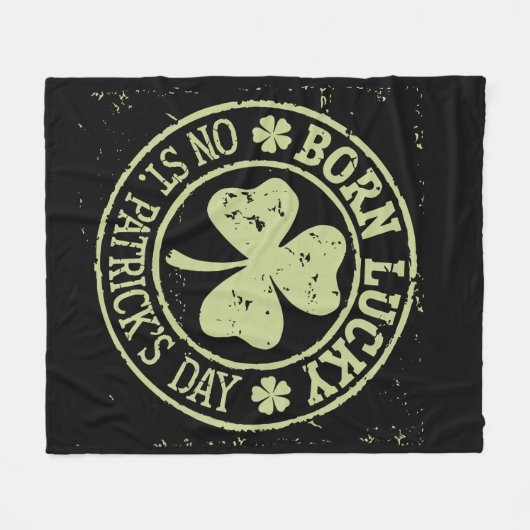 Couverture Polaire Né Lucky sur St Patrick's Day Irlandais Anniversai (Devant (Horizontal))