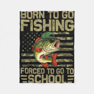 Couverture Polaire Né pour aller pêcher le poisson bass drôle de pêch