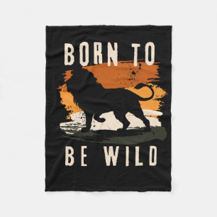 Couverture Polaire Né pour être animal Lion sauvage