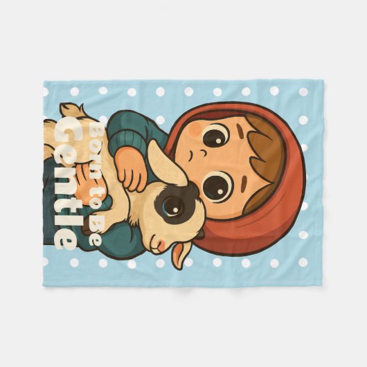 Couverture Polaire Né pour être doux - Agneau doux et enfant (Devant (Horizontal))