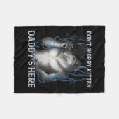 Couverture Polaire Ne t'inquiète pas Kitten Daddy Here Wolf Meme (Devant (Horizontal))