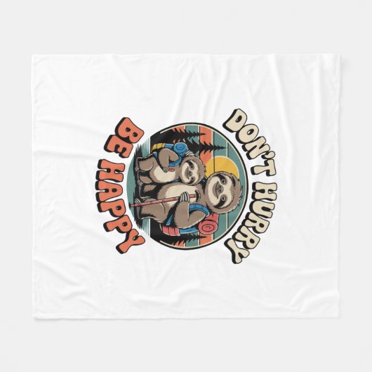 Couverture Polaire Ne vous dépêchez pas, soyez heureux avec l'équipe  (Devant (Horizontal))