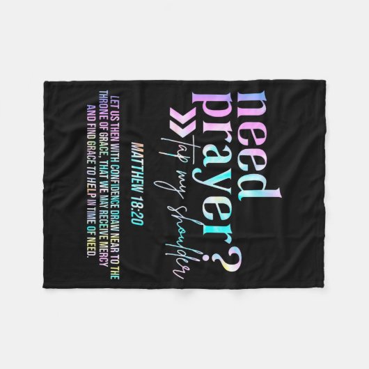 Couverture Polaire Need Prayer Tap My Shoulder Christian Men Women (o (Devant (Horizontal))