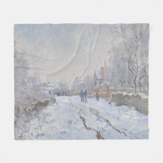 Couverture Polaire Neige à Argenteuil (par Claude Monet) (Devant (Horizontal))