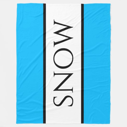Couverture Polaire NEIGE Fun Large Bold Ciel lumineux Bleu Bleu Blanc (Devant)