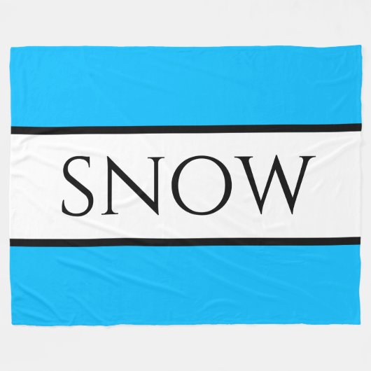 Couverture Polaire NEIGE Fun Large Bold Ciel lumineux Bleu Bleu Blanc (Devant (Horizontal))