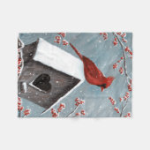 Couverture Polaire Neige hivernale du Cardinal du Nord (Devant (Horizontal))