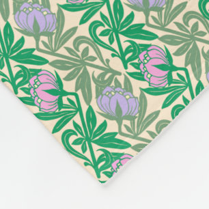 Couverture Polaire Nénuphars rose Art Nouveau damas