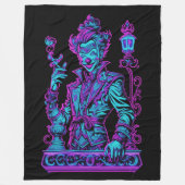 Couverture Polaire Neon Creeper rose et turquoise (Devant)