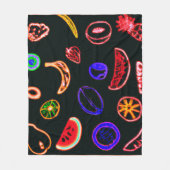 Couverture Polaire Neon Fruits Motif Design d'art (Devant)