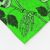 Couverture Polaire Neon Green Floral Gothic Skull  (Coin)