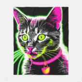 Couverture Polaire Neon Kitty Feline Art (Devant)