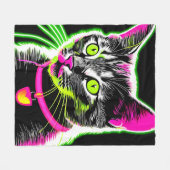 Couverture Polaire Neon Kitty Feline Art (Devant (Horizontal))