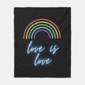 Couverture Polaire Neon Love Is Love Rainbow (Devant)