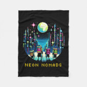 Couverture Polaire Neon Nomads 8 bits - Cyberpunk City Adventure (Devant)