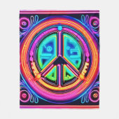 Couverture Polaire Neon Peace Mandala (Devant)