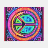 Couverture Polaire Neon Peace Mandala (Devant (Horizontal))