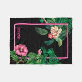 Couverture Polaire Neon Pink Tropical Botanical (Devant (Horizontal))