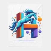 Couverture Polaire Neon Power Horse Jump Over H Letter (Devant)