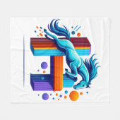 Couverture Polaire Neon Power Horse Jump Over H Letter (Devant (Horizontal))