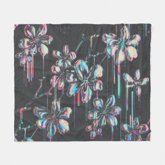 Couverture Polaire Neon Sakura Glitch (Devant (Horizontal))