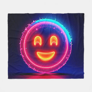 Couverture Polaire Neon Smile : Conception de lueur heureuse et brill